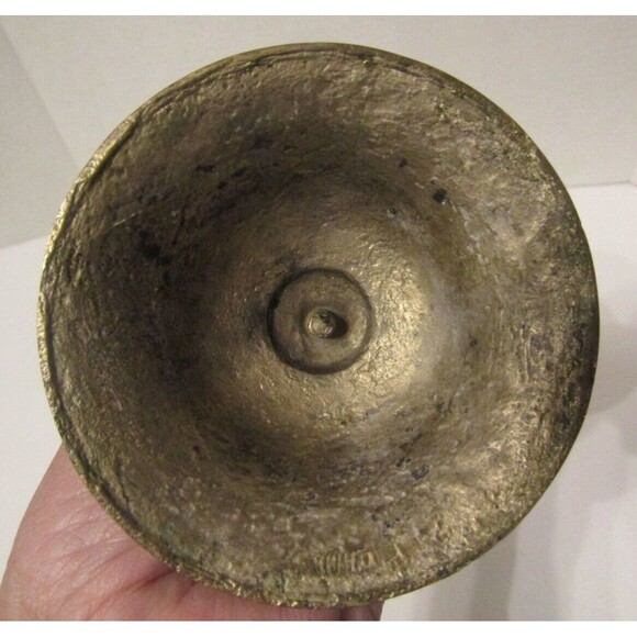 Antique Brass Judea Sabbath Double Dragon 3 Candle Candelabra Solid Brass Etched - Picture 6 of 7